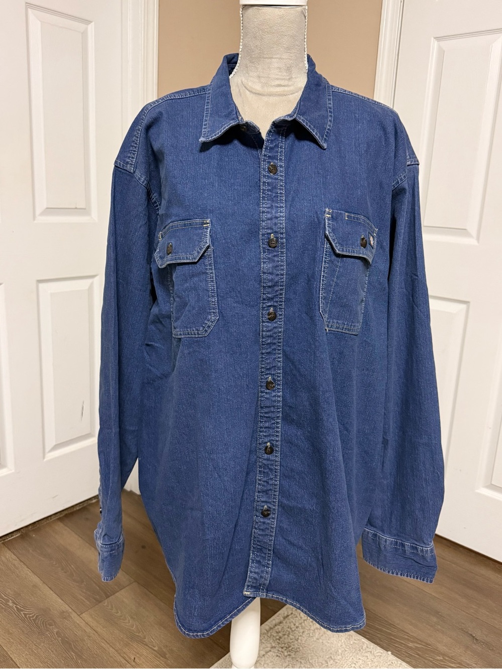 New Men’s Dickies Flex Fit Denim Button-Down Shirt Size 2X